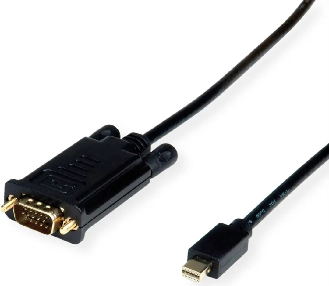 Roline Mini DisplayPort naar VGA Kabel - 2m - Zwart
