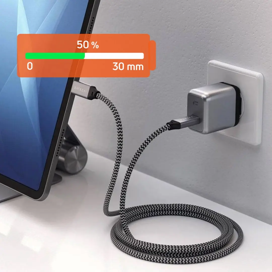 Satechi USB-C 100W Opladerkabel ST-TCC2MM - Space Grey - afbeelding 6 van 6
