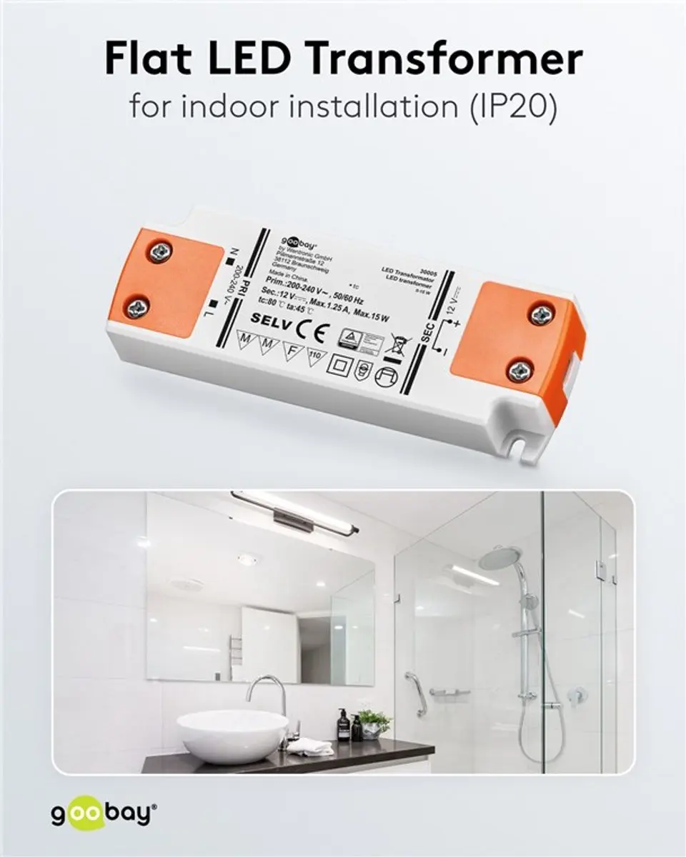 Goobay LED-Transformator 12V 15W - Wit/Oranje