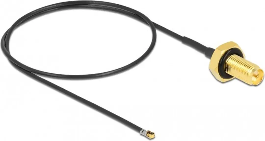 Delock MHF 4L LK RP-SMA Kabel - Micro Coax 1,37mm - 0,35m