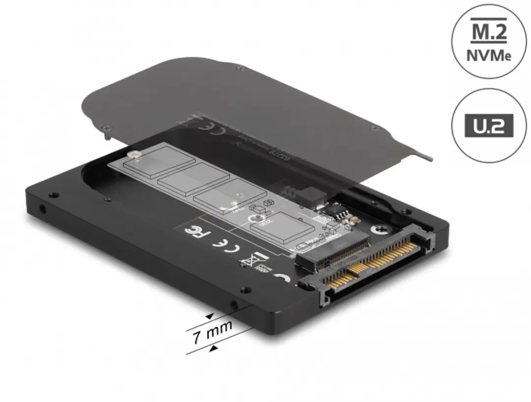 Delock U.2 naar M.2 NVMe Converter 63379