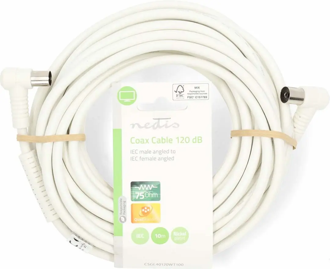 Nedis Coaxkabel CSGL40120WT100 - 10m - 75 Ohm - Wit