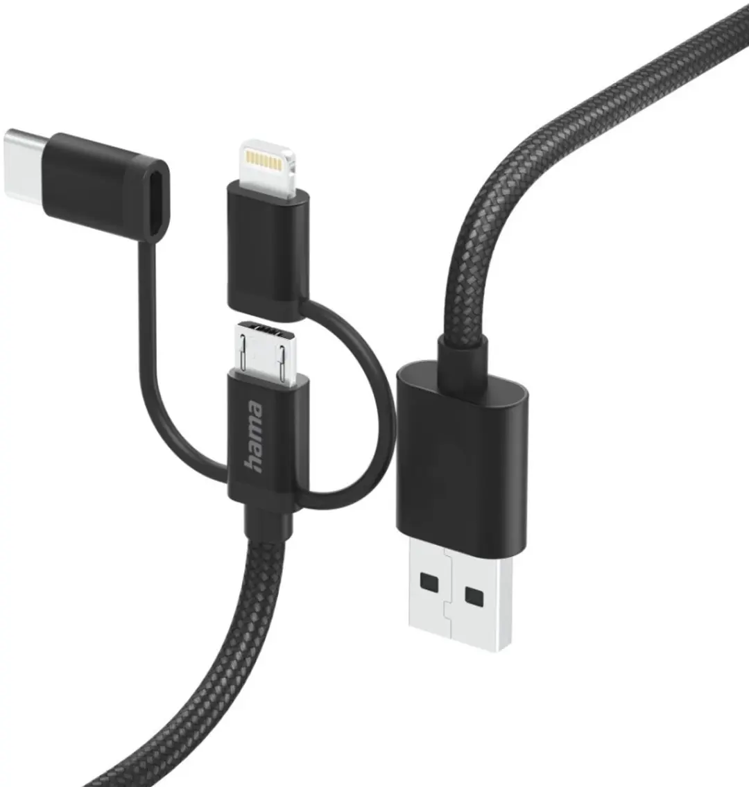 Hama 3-in-1 Multi-Oplaadkabel USB-A/USB-C/Lightning 150cm
