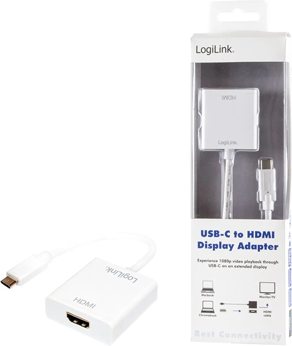Logilink UA0236A USB-C naar HDMI Tussenstuk - Zwart