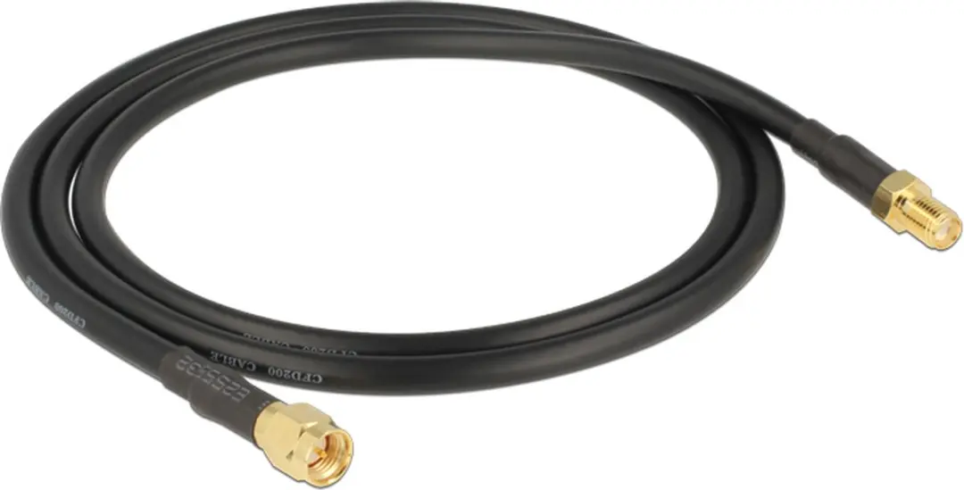 Delock SMA Verlengkabel CFD200/RF200 50 Ohm - 0,90m - Zwart