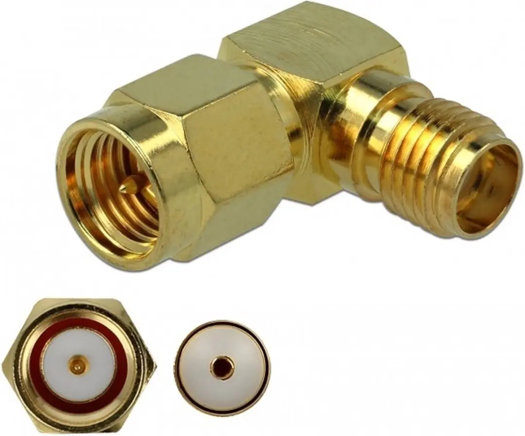 Delock SMA Haakse Adapter 50 Ohm