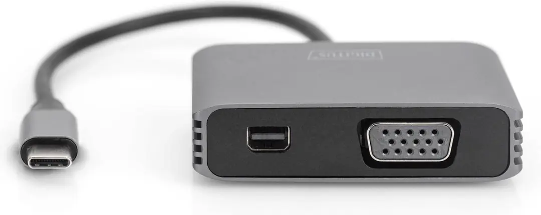 Digitus DA-70825 USB-C naar Mini DisplayPort + VGA Kabel - 0,2m - Grijs