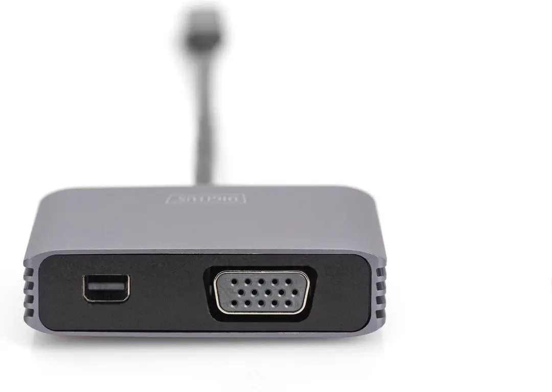Digitus DA-70825 USB-C naar Mini DisplayPort + VGA Kabel - 0,2m - Grijs
