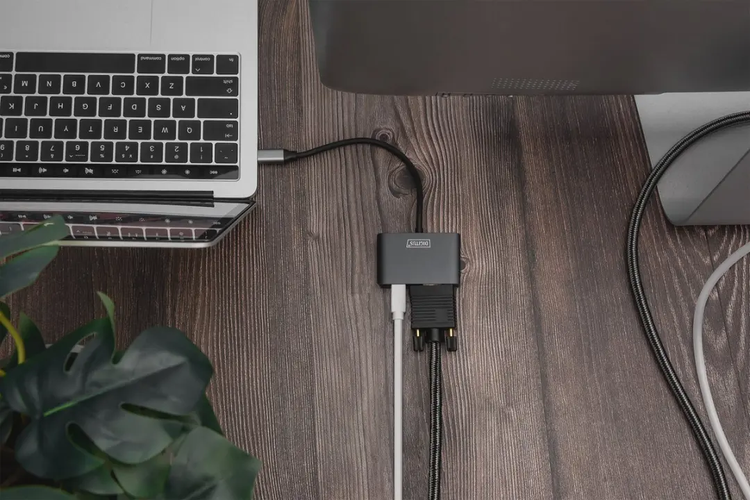 Digitus DA-70825 USB-C naar Mini DisplayPort + VGA Kabel - 0,2m - Grijs