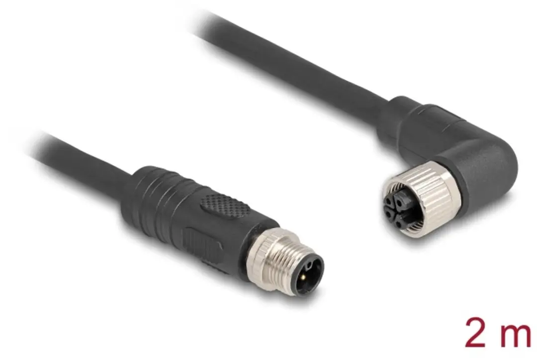 Delock M12 L-coded Kabel 4-pins M/F