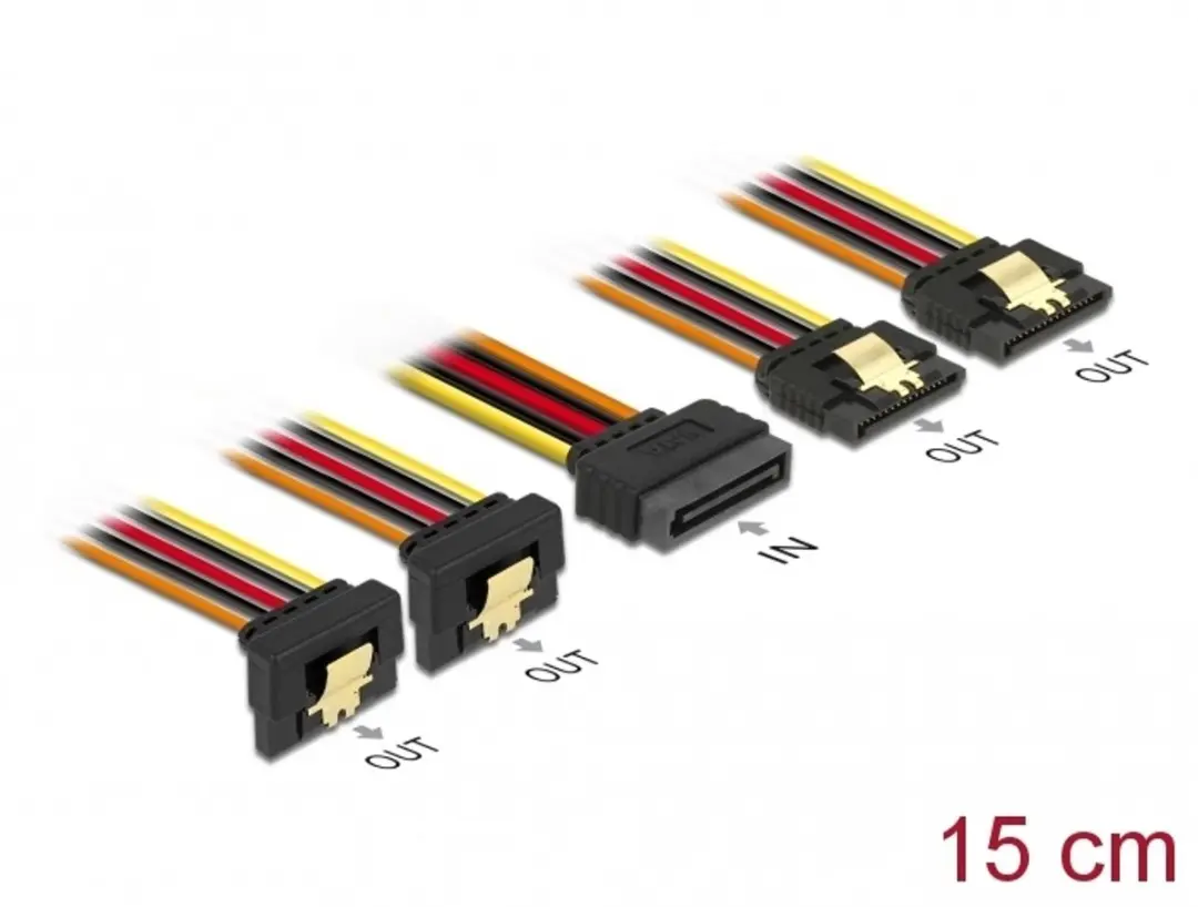 Delock SATA 15-pins Powerkabel met vergrendeling