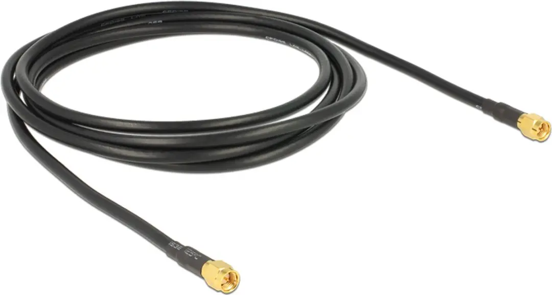 Delock SMA-SMA Kabel LMR195 50 Ohm - 2m - Zwart