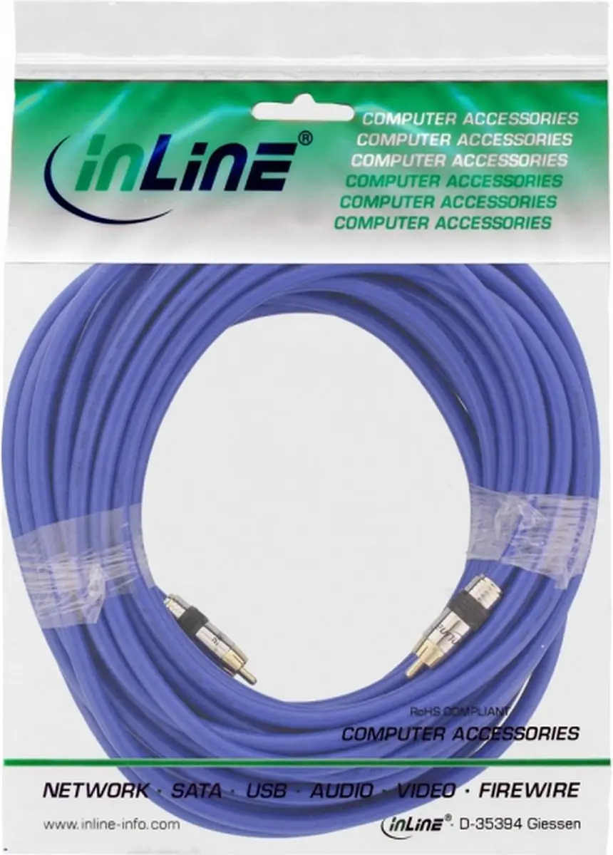 InLine Tulp Composiet Videokabel 15m - Blauw