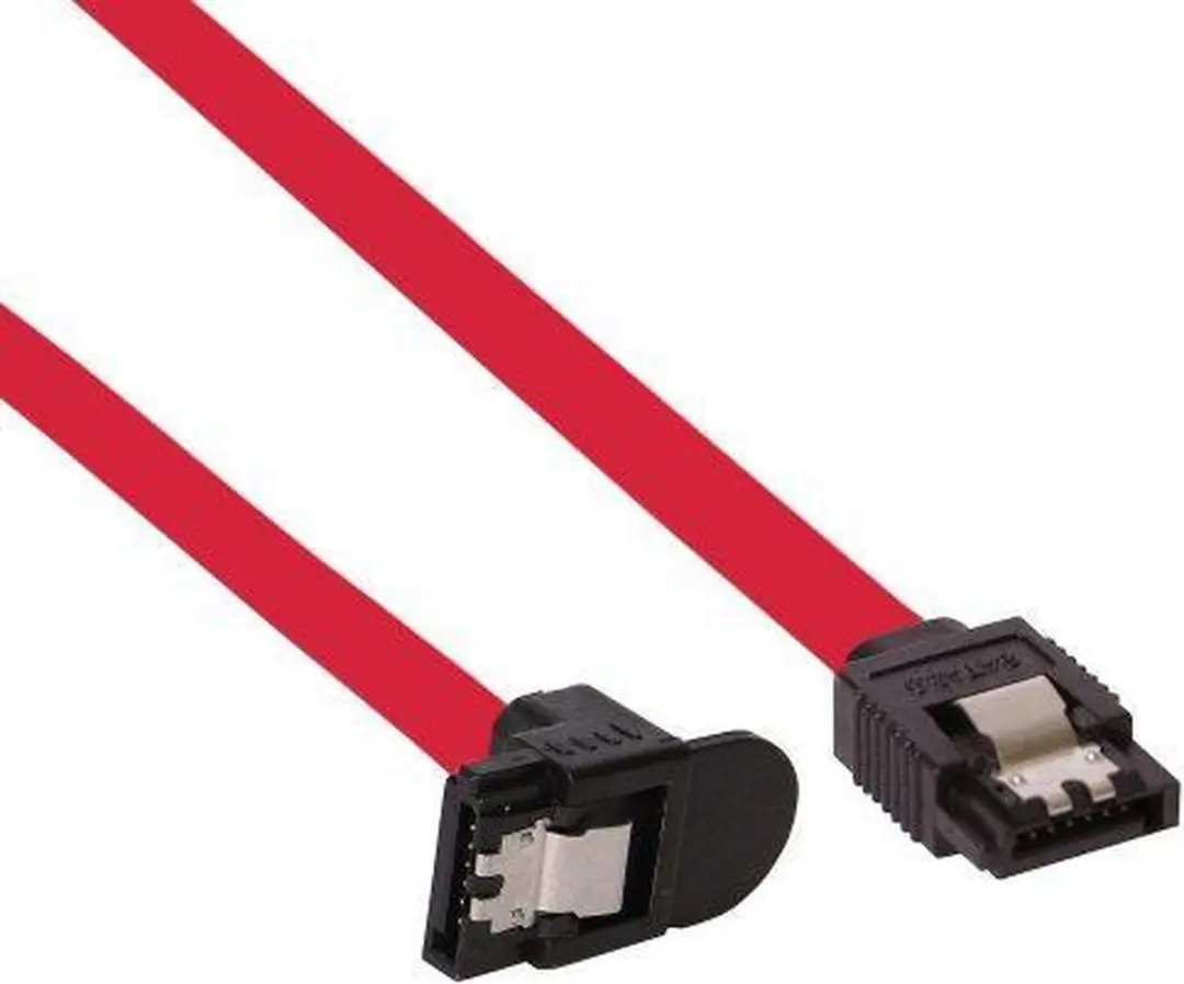 InLine SATA 6Gb/s Kabel Rood - Haaks 0,3m