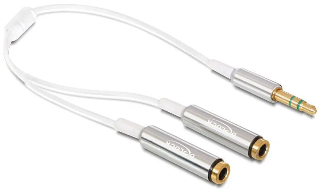 Delock 3,5mm Jack Stereo Audio Splitter - Wit - 0,25m