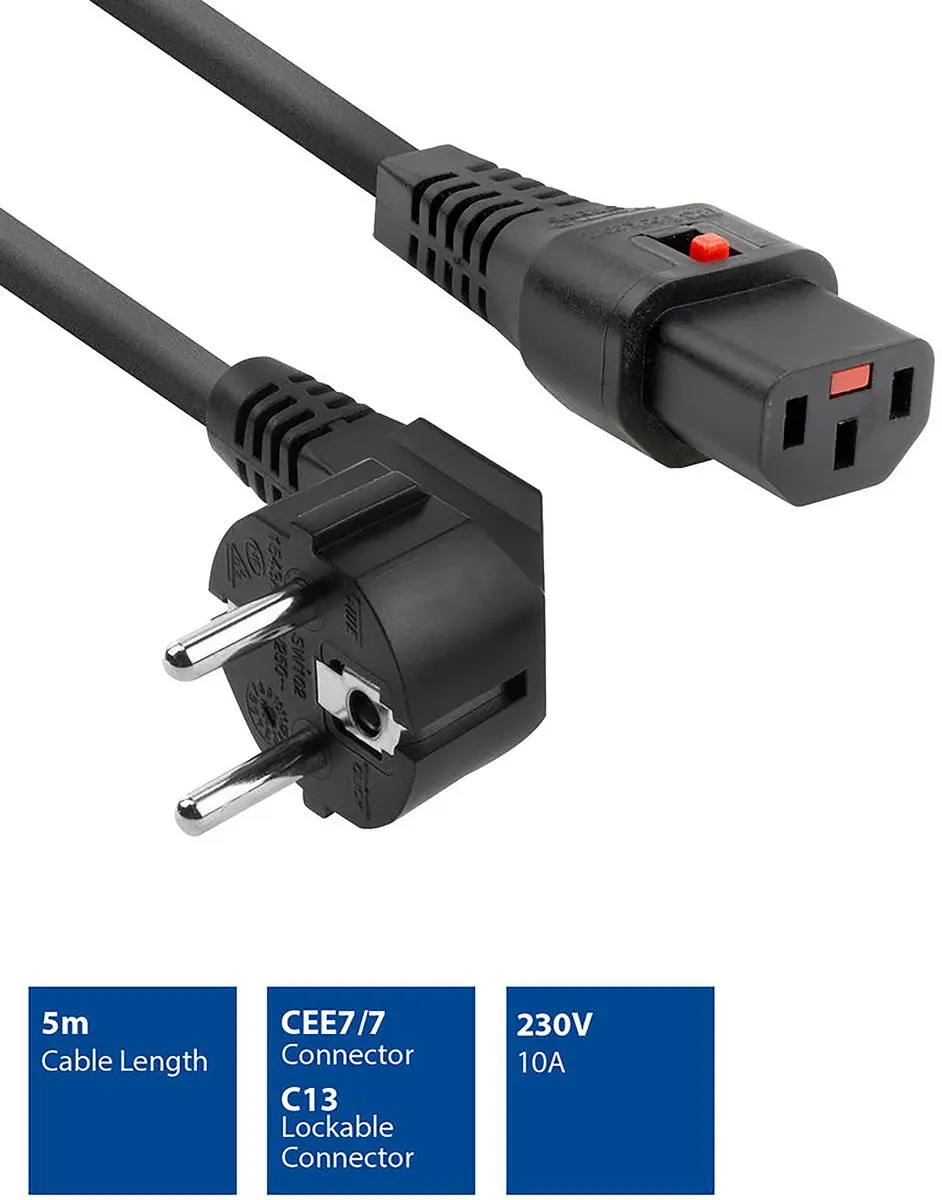 ACT AK5220 Netsnoer Schuko C13 Lock