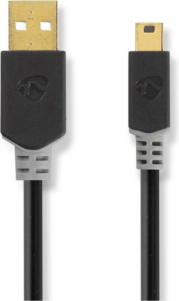 Nedis USB 2.0 A naar Mini-B Kabel 2m - Verguld - Antraciet - afbeelding 6 van 6