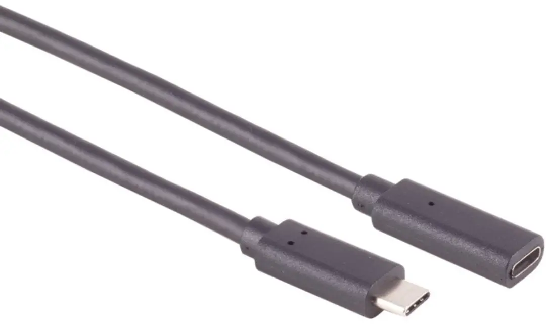 InLine USB-C Verlengkabel 3.0 1,5m - 20V/3A - Zwart