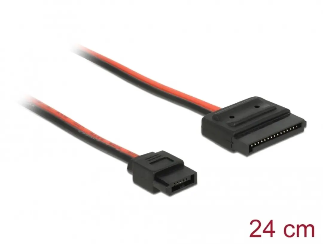 Delock SATA 15-pin naar Slim SATA 6-pin Kabel 24cm