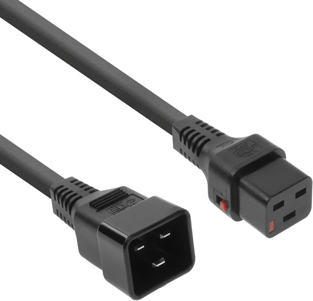 ACT PC1286 AK5046 Netsnoer C19-C20 3m - Zwart