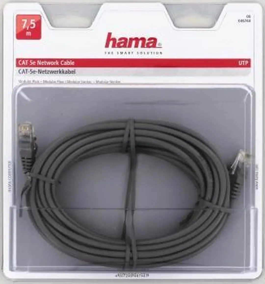Hama UTP CAT5e Netwerkkabel 7.5m - Grijs