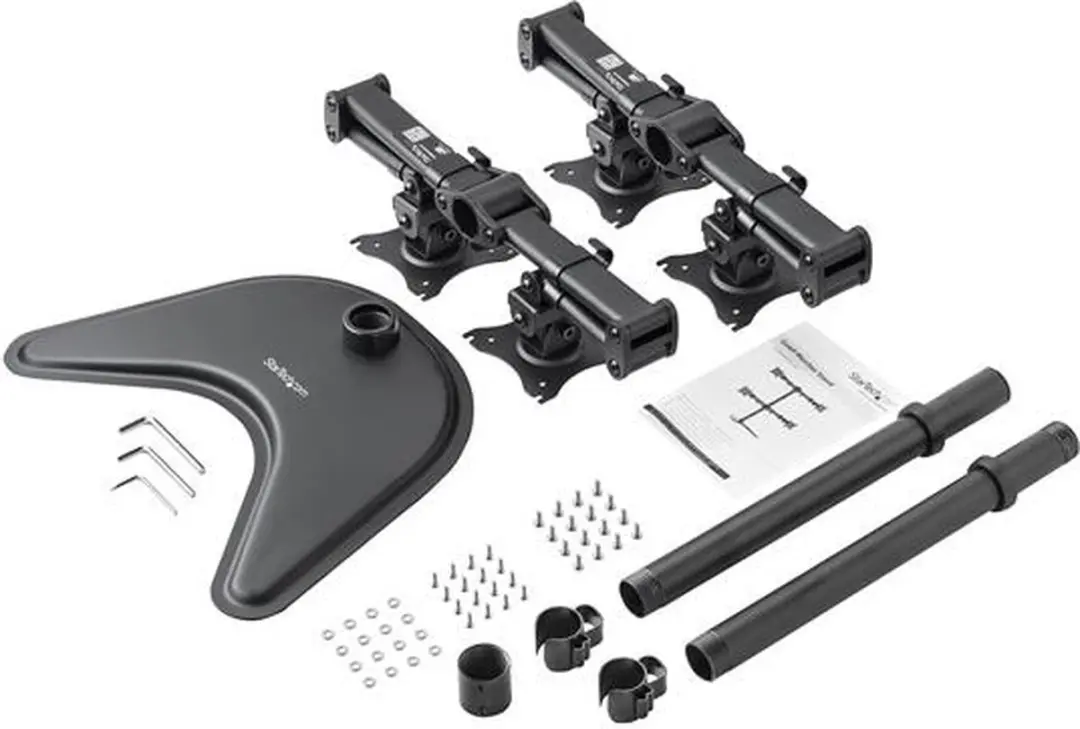 Startech ARMBARQUAD Monitorstandaard - 4 Schermen - Zwart