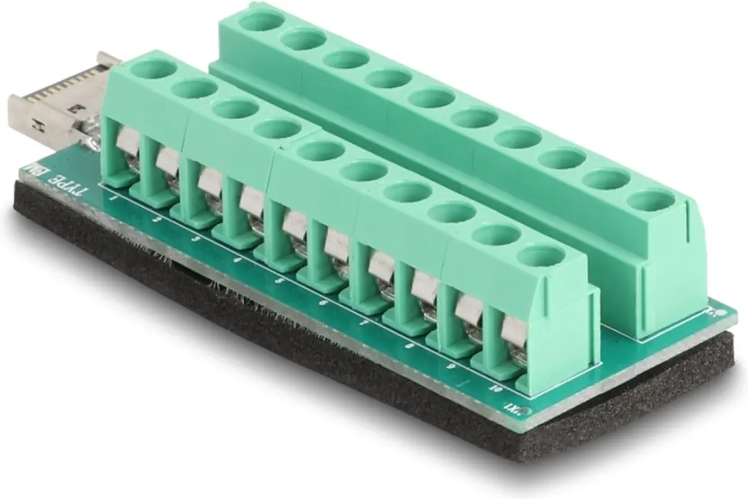 Delock USB Type-E naar Terminalblok Adapter 20-pin - Groen