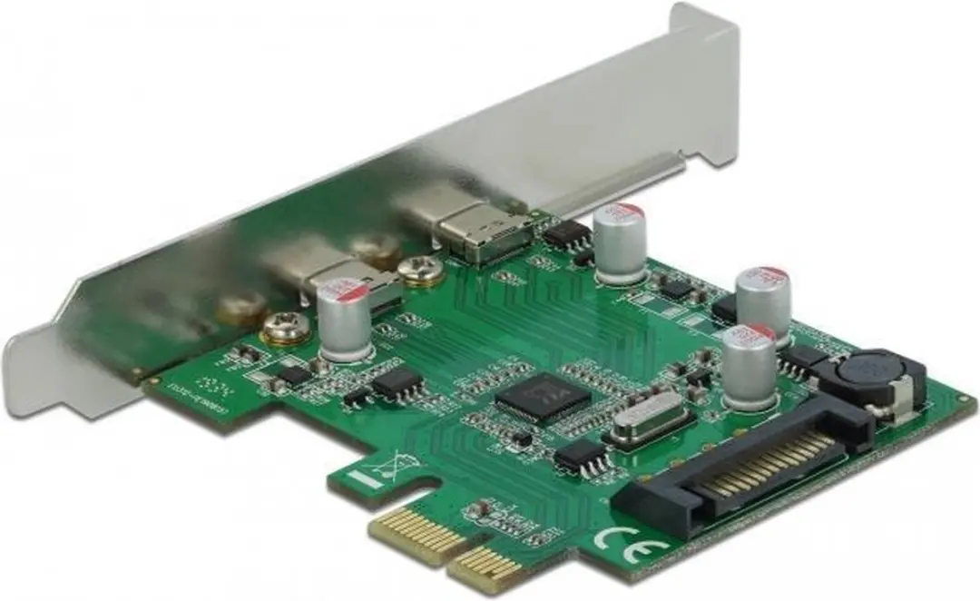 Delock PCIe Kaart 2x USB-C 5Gbps - Groen/Zilver