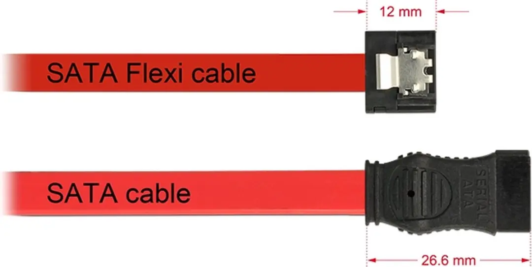 Delock SATA FLEXI Datakabel - Rood - 0,10m