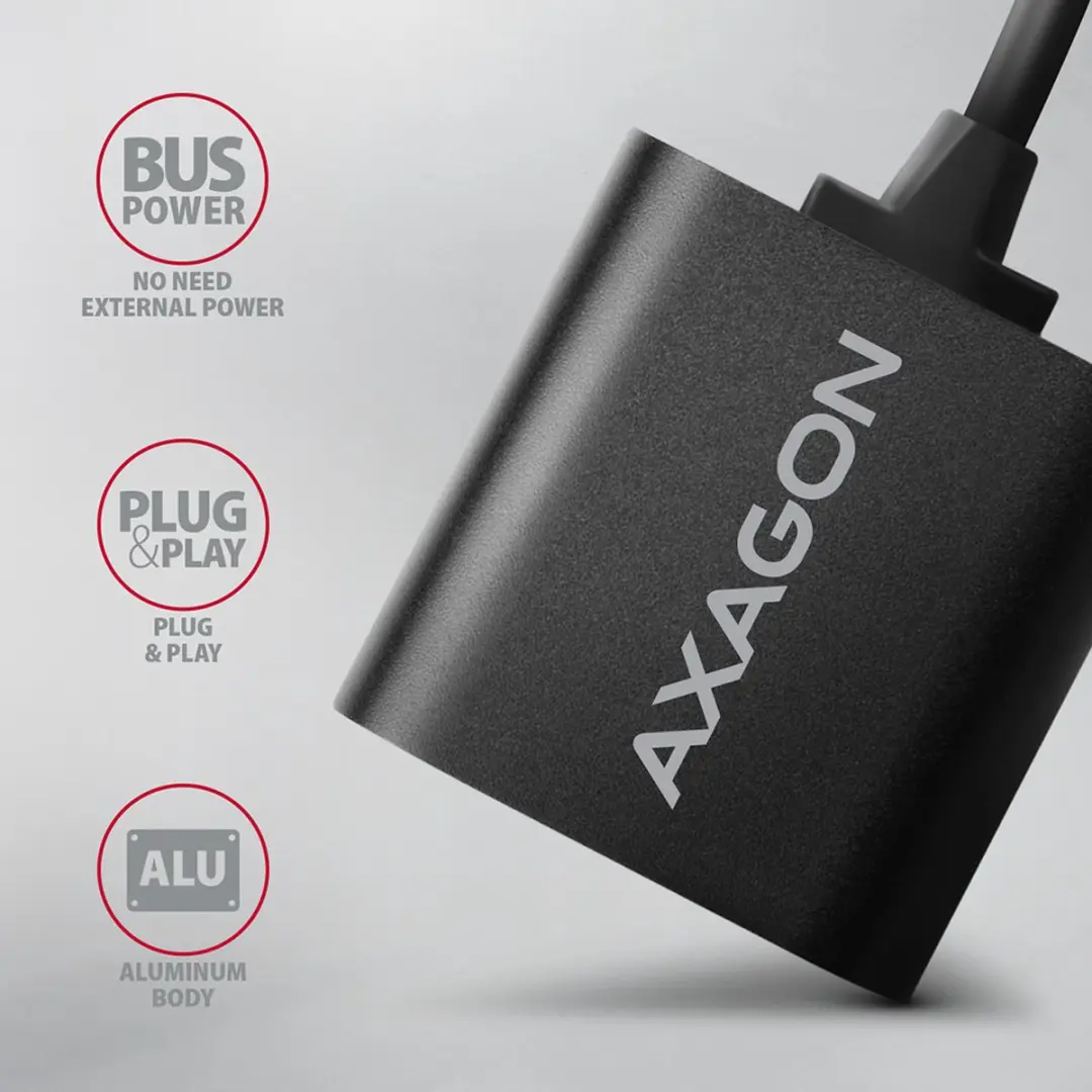 Axagon ADA-12 USB Audio Adapter 3,5mm - Zwart