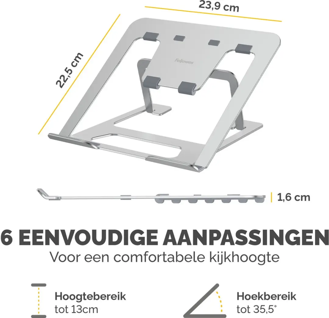 Fellowes Alumia 100138867 Laptopstandaard - Zilver - afbeelding 6 van 6