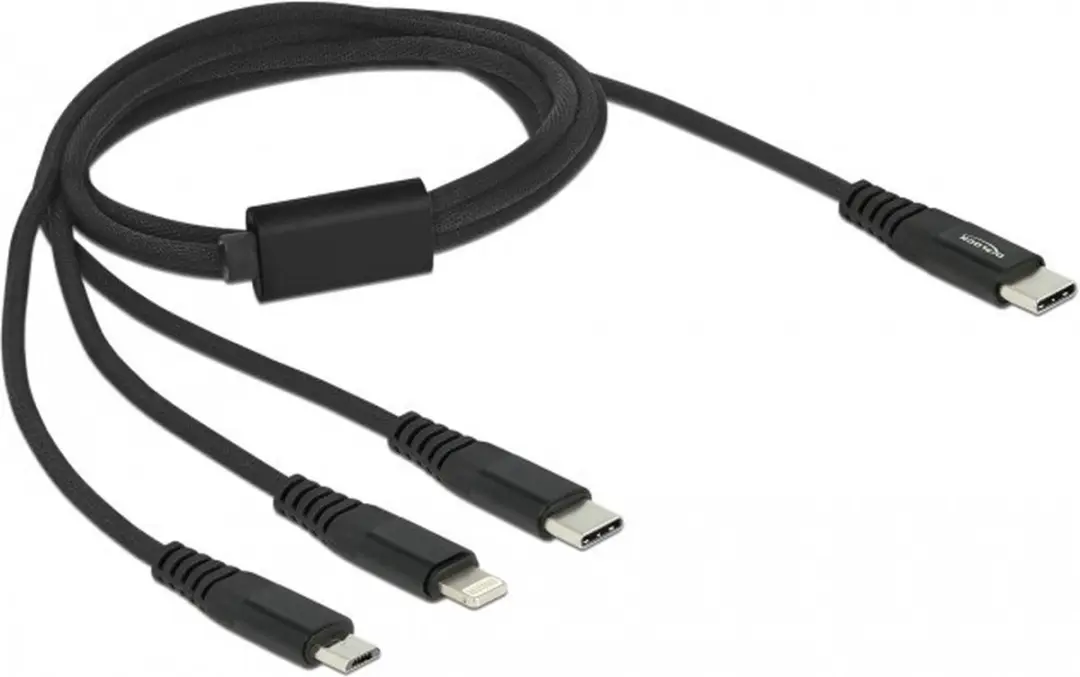 Delock USB Type-C 3-in-1 Oplader 1m - Zwart