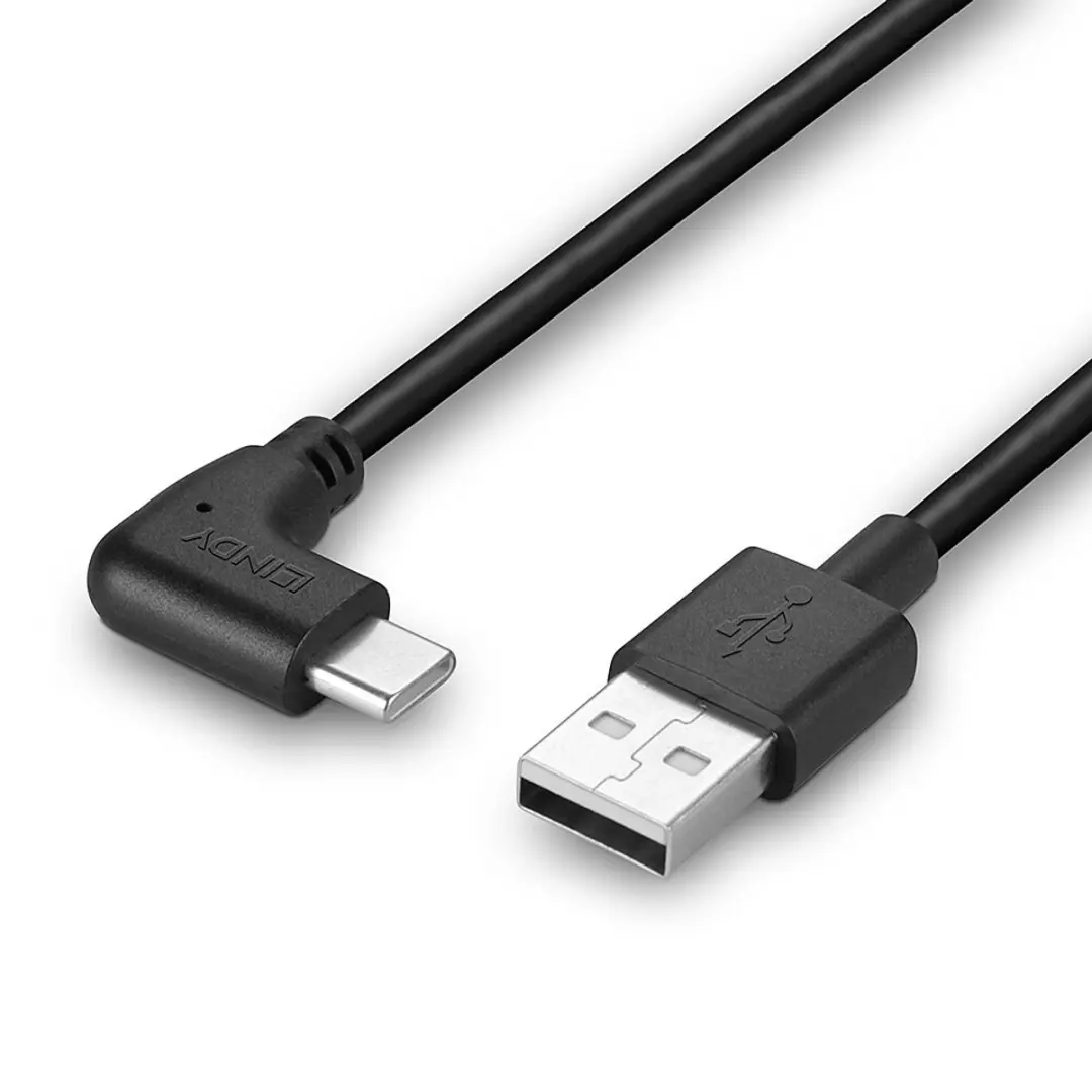 Lindy 32001 USB-kabel USB A naar USB C 1m - Zwart