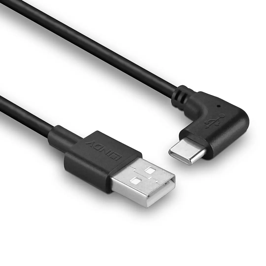 Lindy 32001 USB-kabel USB A naar USB C 1m - Zwart