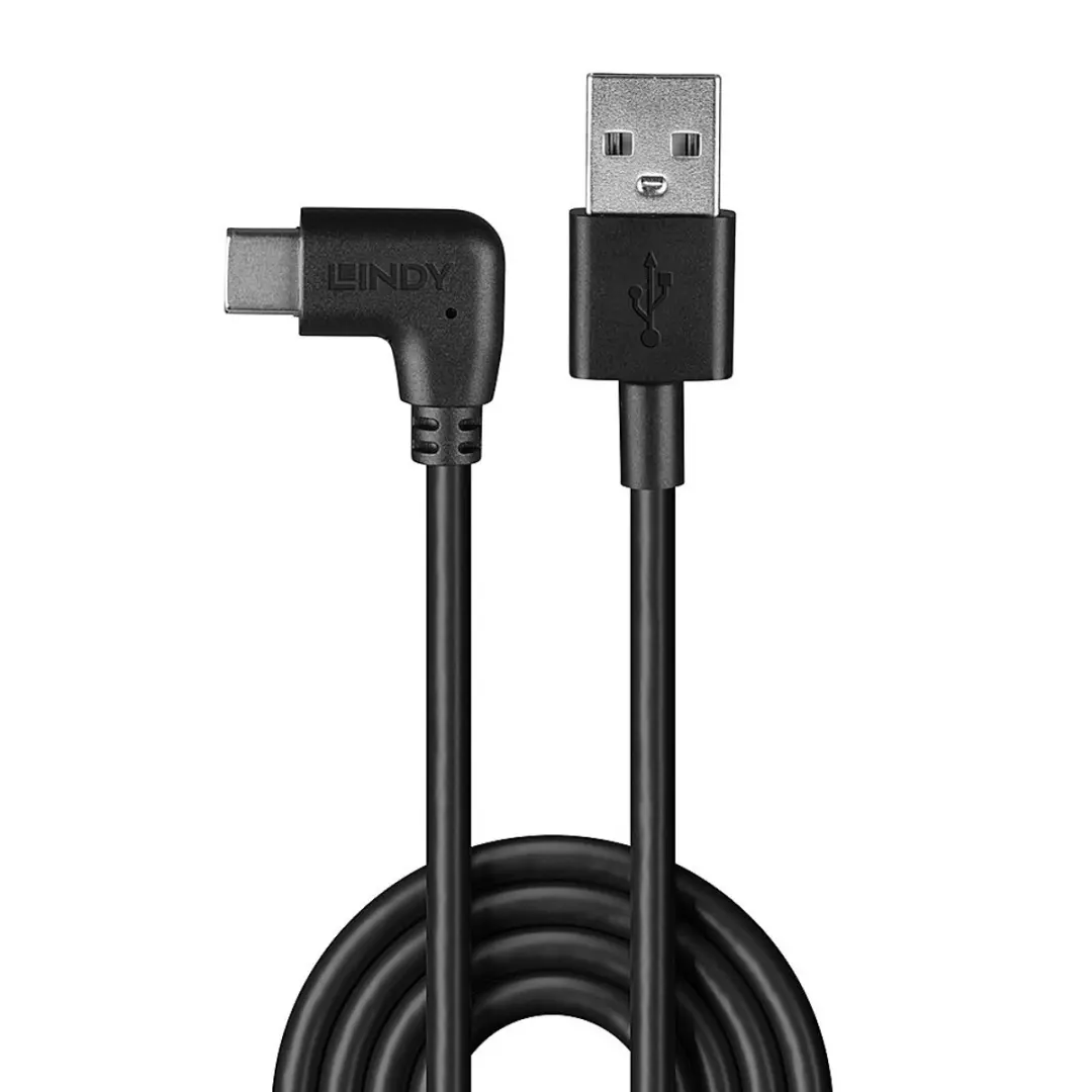 Lindy 32001 USB-kabel USB A naar USB C 1m - Zwart