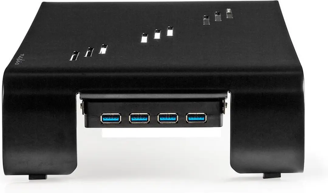 Nedis ERGOMFSU3400BK Monitorstandaard - 18kg - USB Hub - Zwart - afbeelding 6 van 6