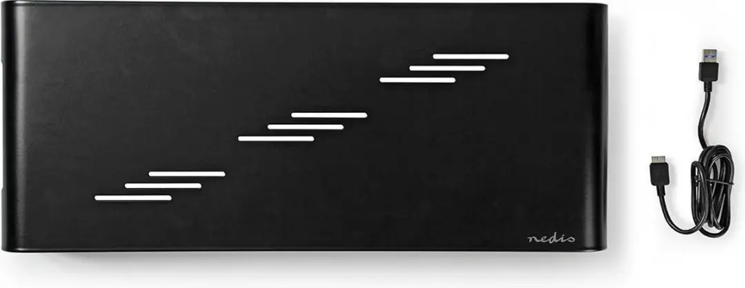 Nedis ERGOMFSU3400BK Monitorstandaard - 18kg - USB Hub - Zwart