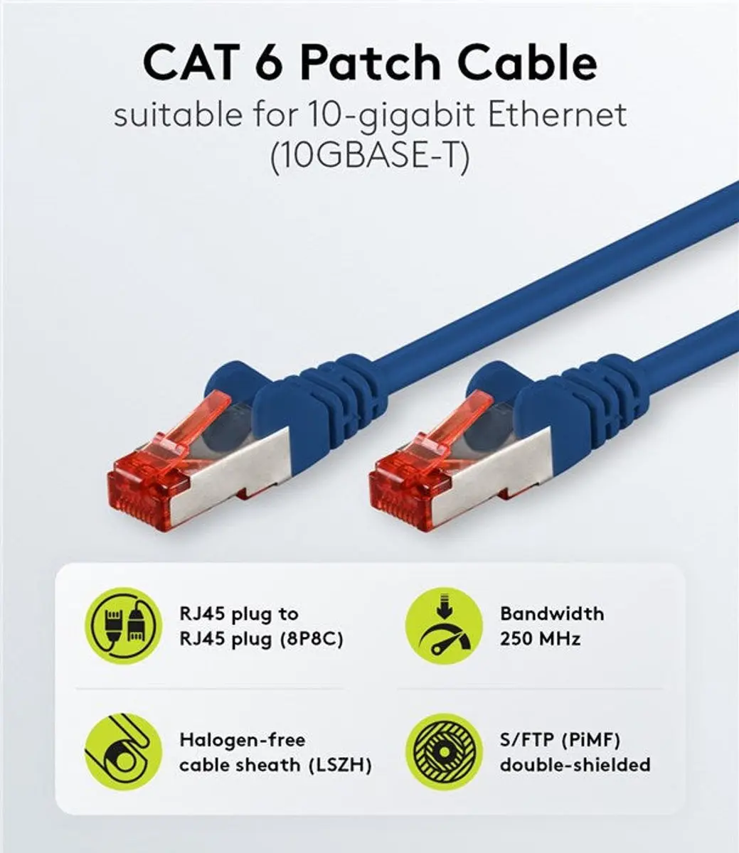 Goobay Wentronic 68272 Cat 6 UTP-kabel RJ45 10m - Blauw