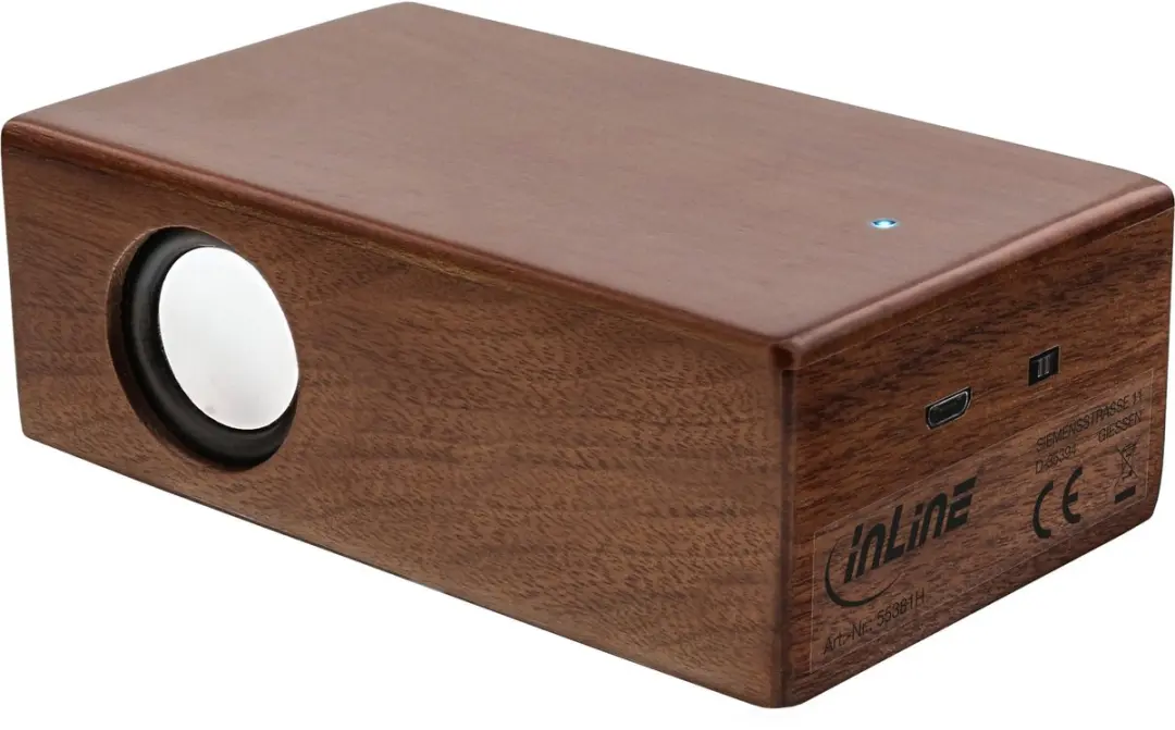 InLine Woodbrick Inductieluidspreker - Walnoot