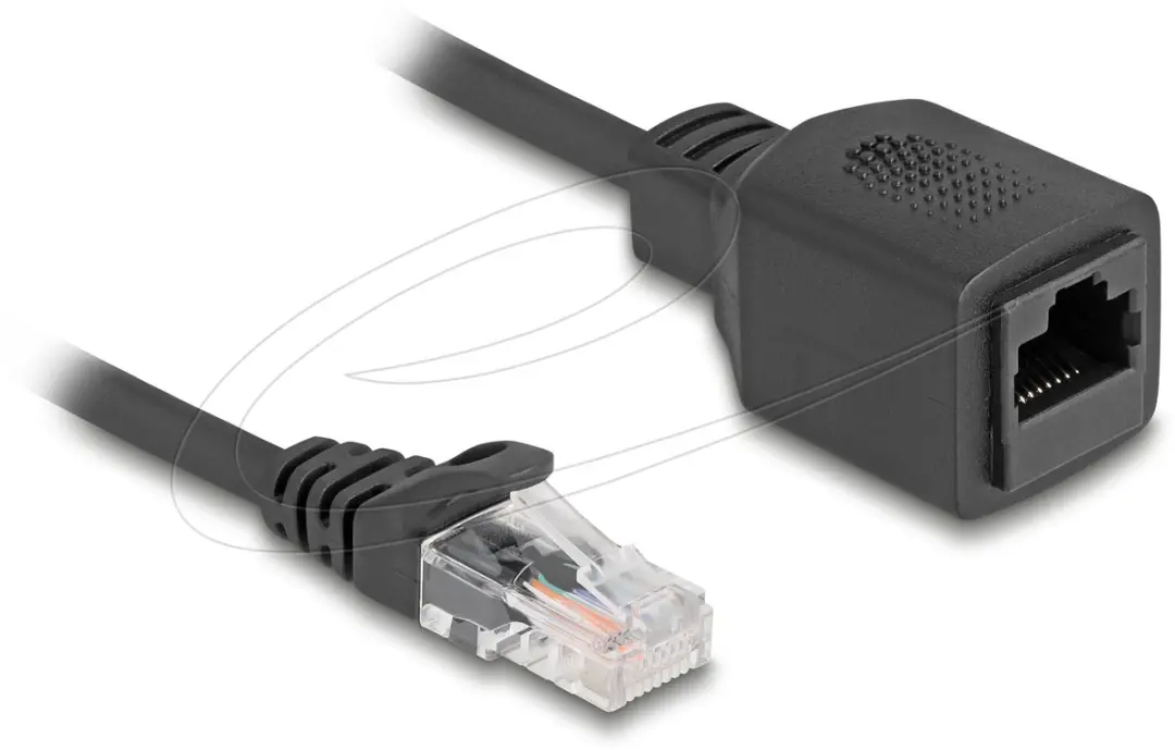 Delock RJ45 Coiled Kabel Cat.5e - 0.8m tot 2m - Zwart