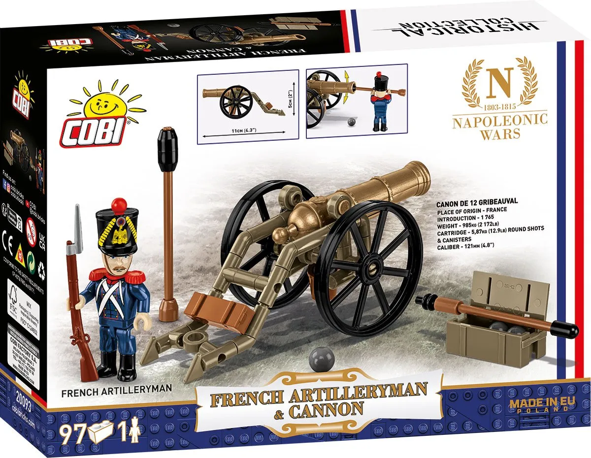 Cobi 20093 Napoleon Artilleryman & Cannon - 96 Stukken