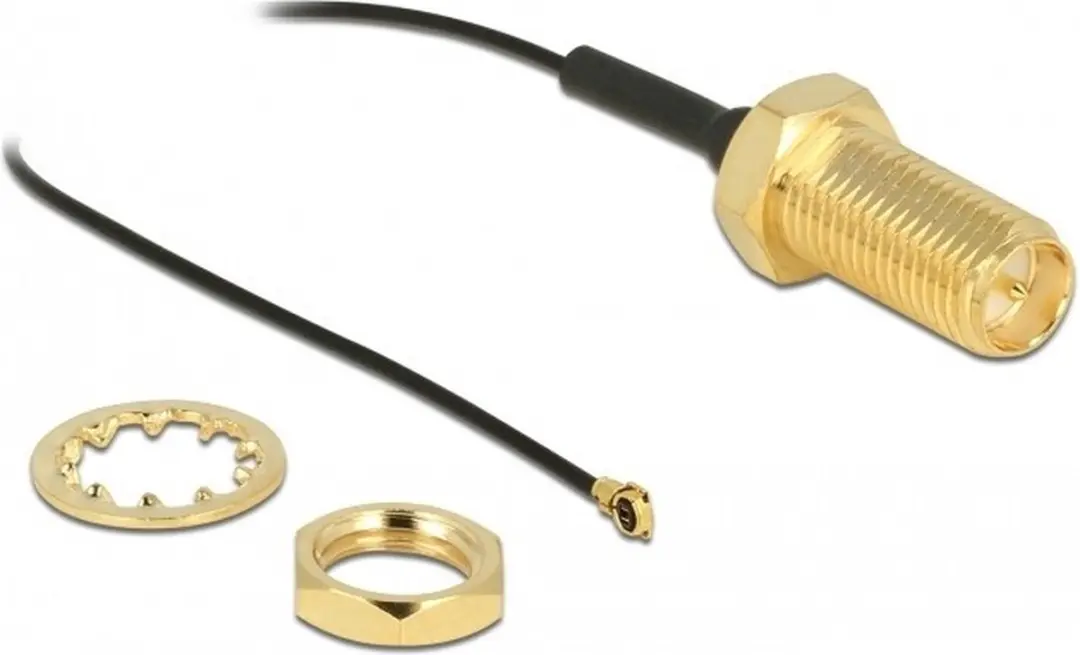 Delock MHF 4 (v) RP-SMA (v) Kabel 0,35m - Micro Coax 0,81mm