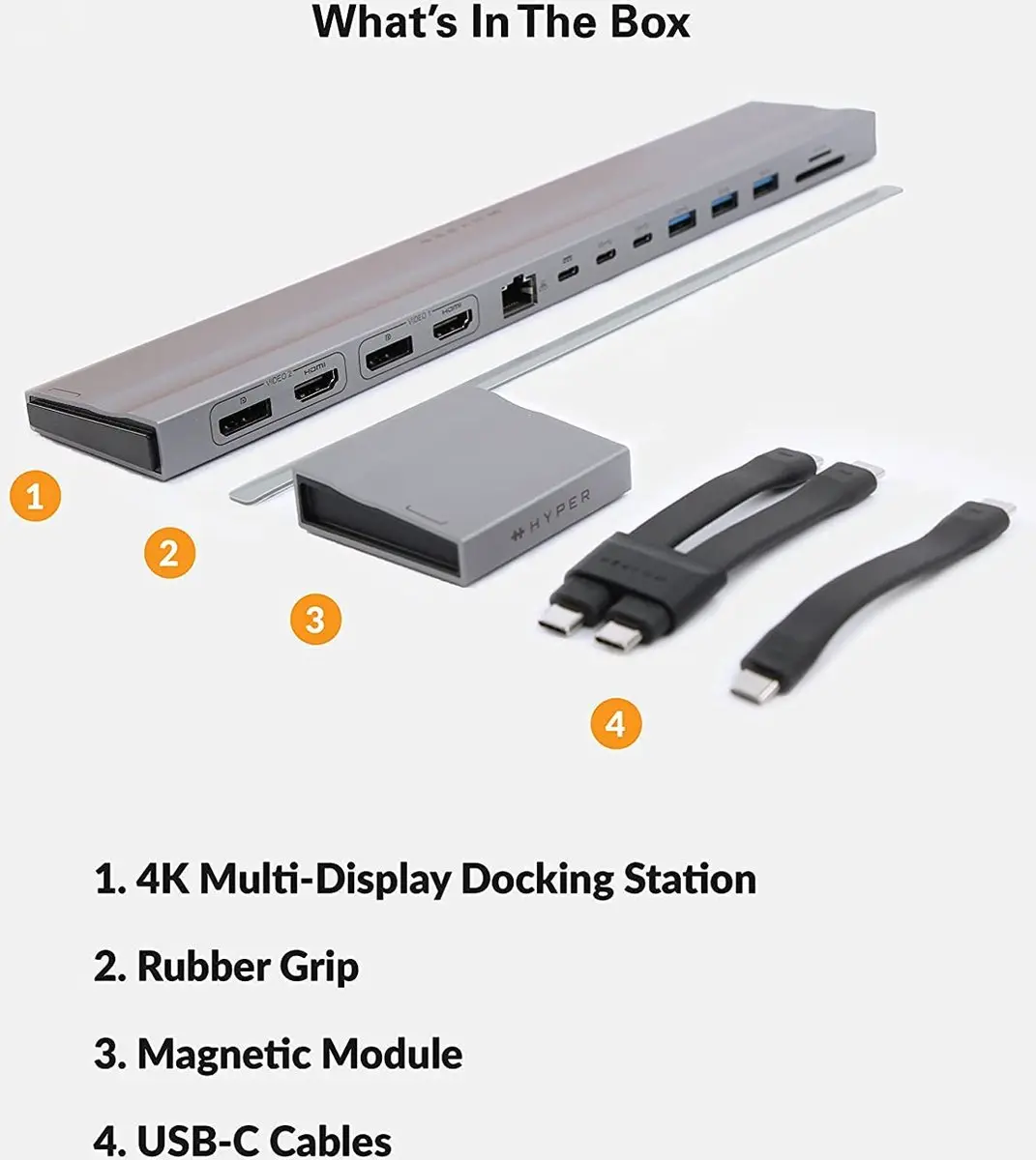 Targus HyperDrive 4K HD156-GL USB-C Hub - 2x USB 3.2 Gen 2 - Zilver