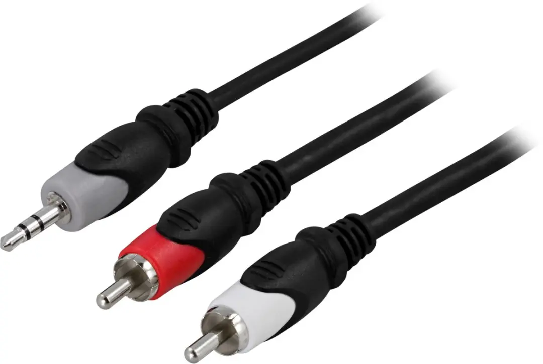 Deltaco MM-138 Audiokabel 3.5mm naar 2xRCA