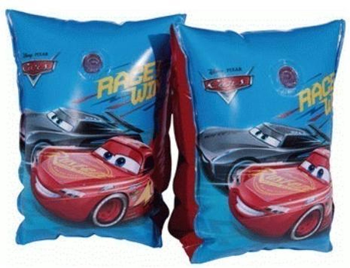 Blauwe zwembandjes met Cars print 3-6 jaar - Zwemvleugels / zwemmouwtjes 18-30 kg - Zwem armbanden