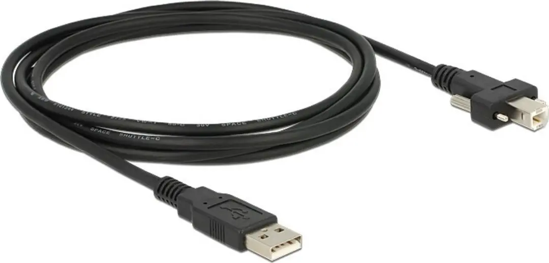 Delock USB naar USB-B Kabel 2A 2m - Zwart