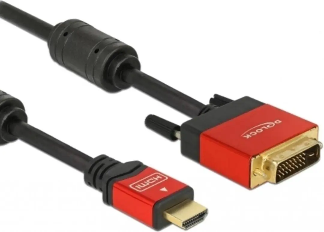 Delock DVI-D naar HDMI Kabel 2m - Zwart