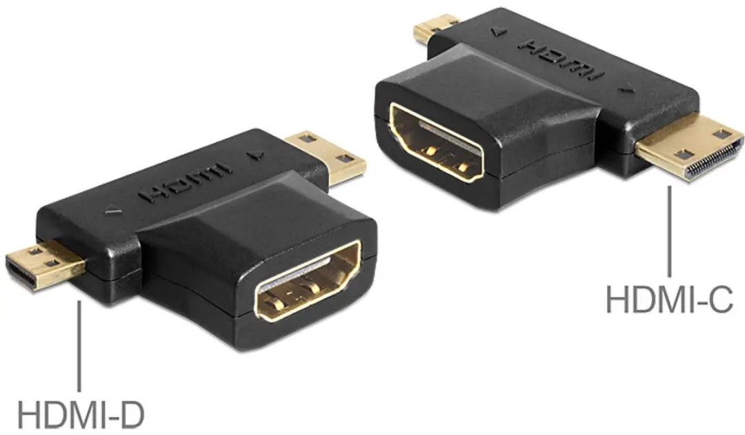 Delock HDMI-A naar HDMI-C + HDMI-D Adapter