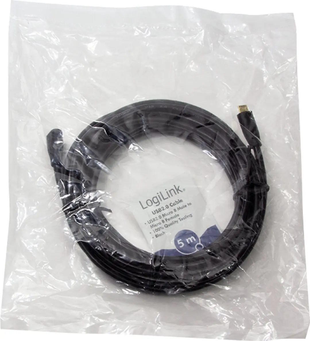 Logilink CU0125 USB 2.0 Kabel Micro-USB B - 5m - Zwart