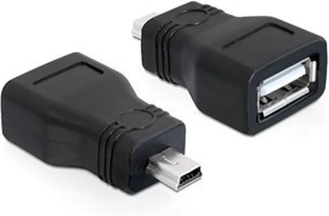 Delock USB2.0 Mini B naar USB-A Adapter - Zwart